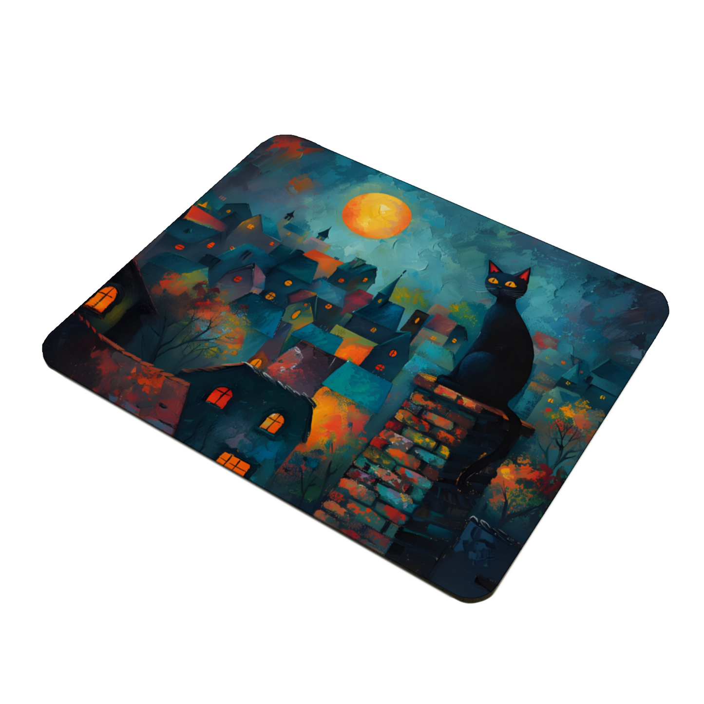 Twilight Over Rooftops Wooden Placemat