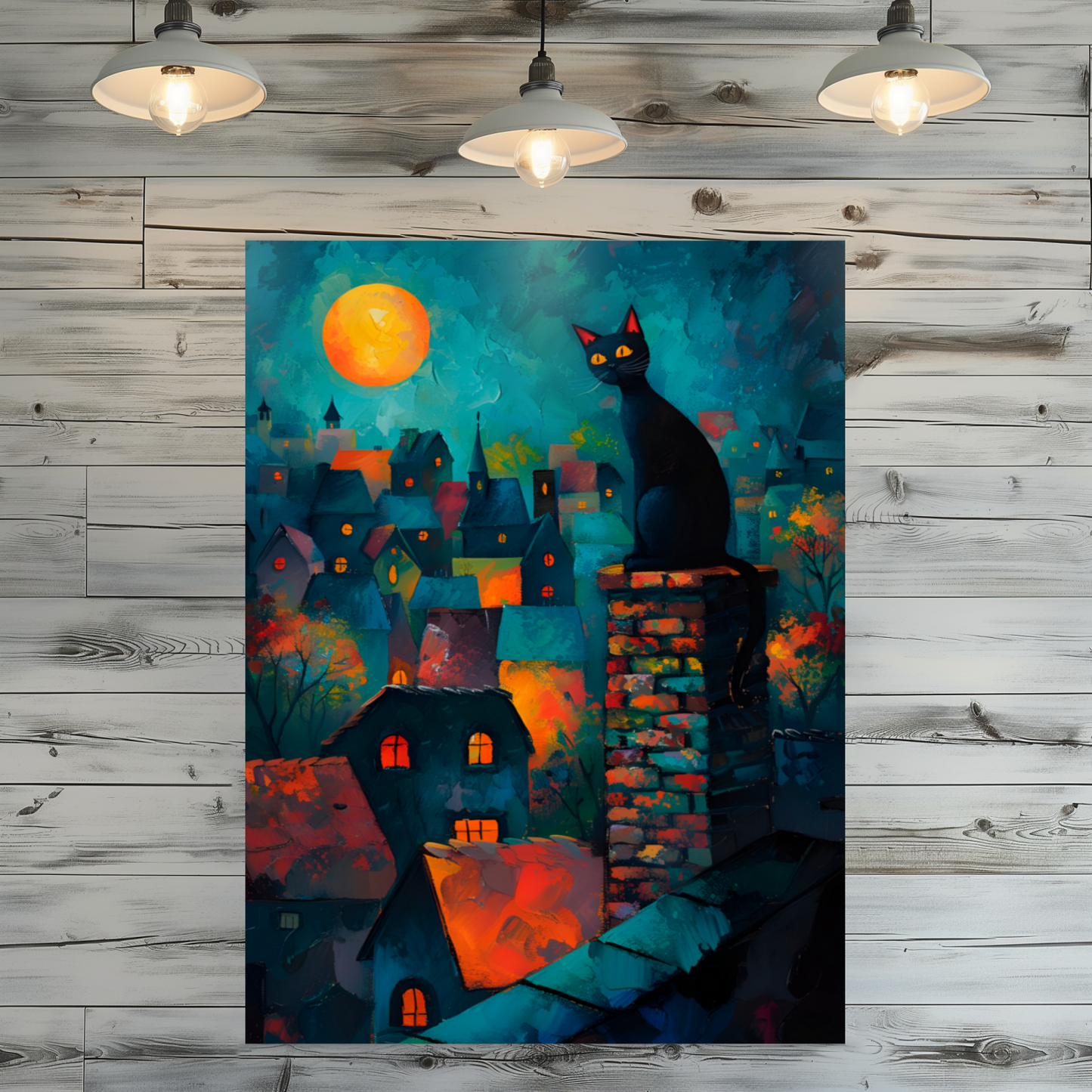 Twilight Over Rooftops Premium Portrait Aluminum Prints