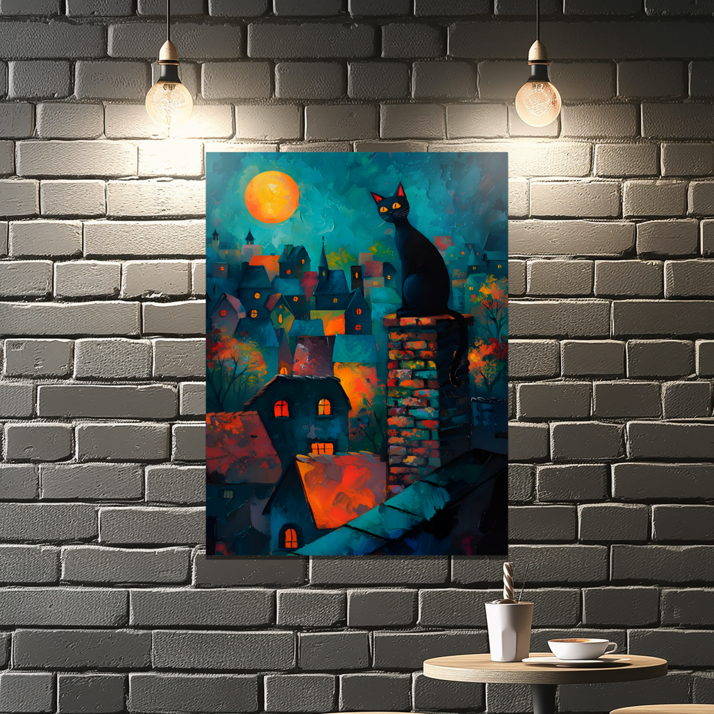 Twilight Over Rooftops Premium Portrait Aluminum Prints