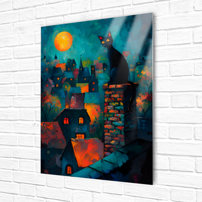 Twilight Over Rooftops Premium Portrait Aluminum Prints