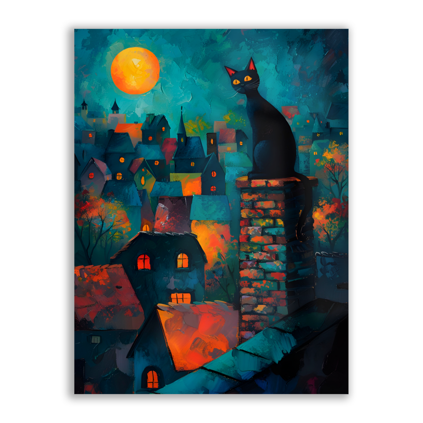 Twilight Over Rooftops Premium Portrait Aluminum Prints