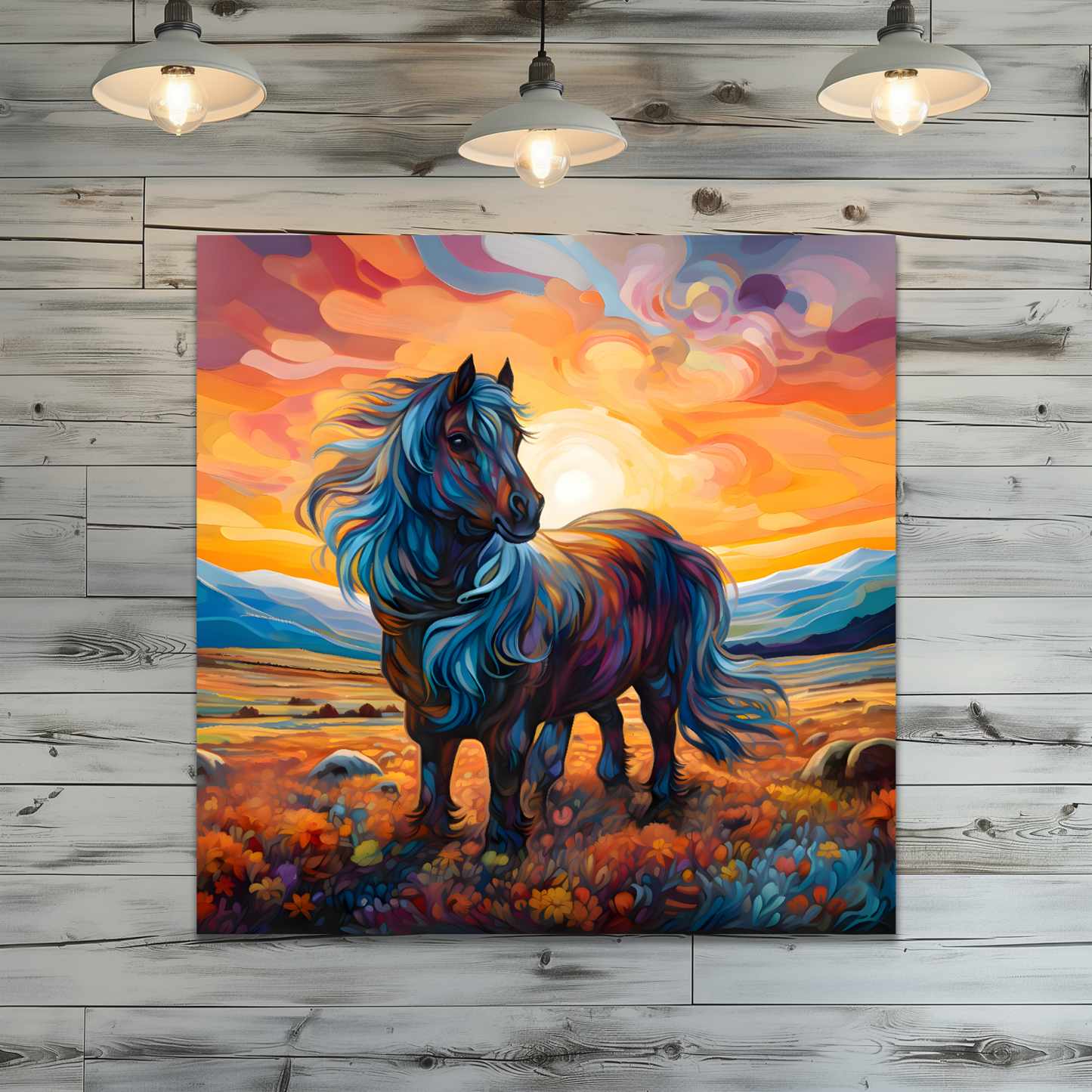 Shetland Pony Premium Square Aluminum Prints