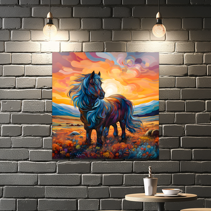 Shetland Pony Premium Square Aluminum Prints