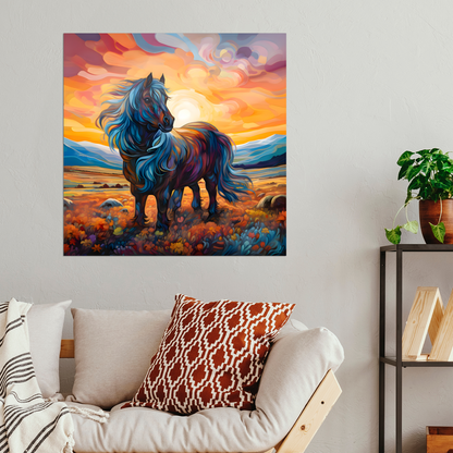 Shetland Pony Premium Square Aluminum Prints