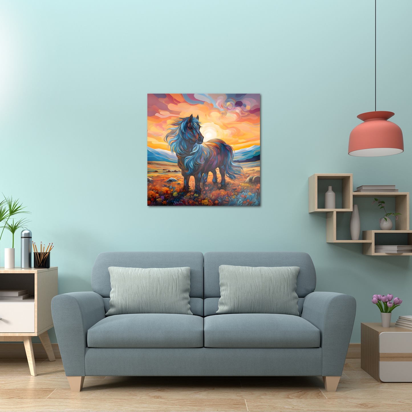 Shetland Pony Premium Square Aluminum Prints