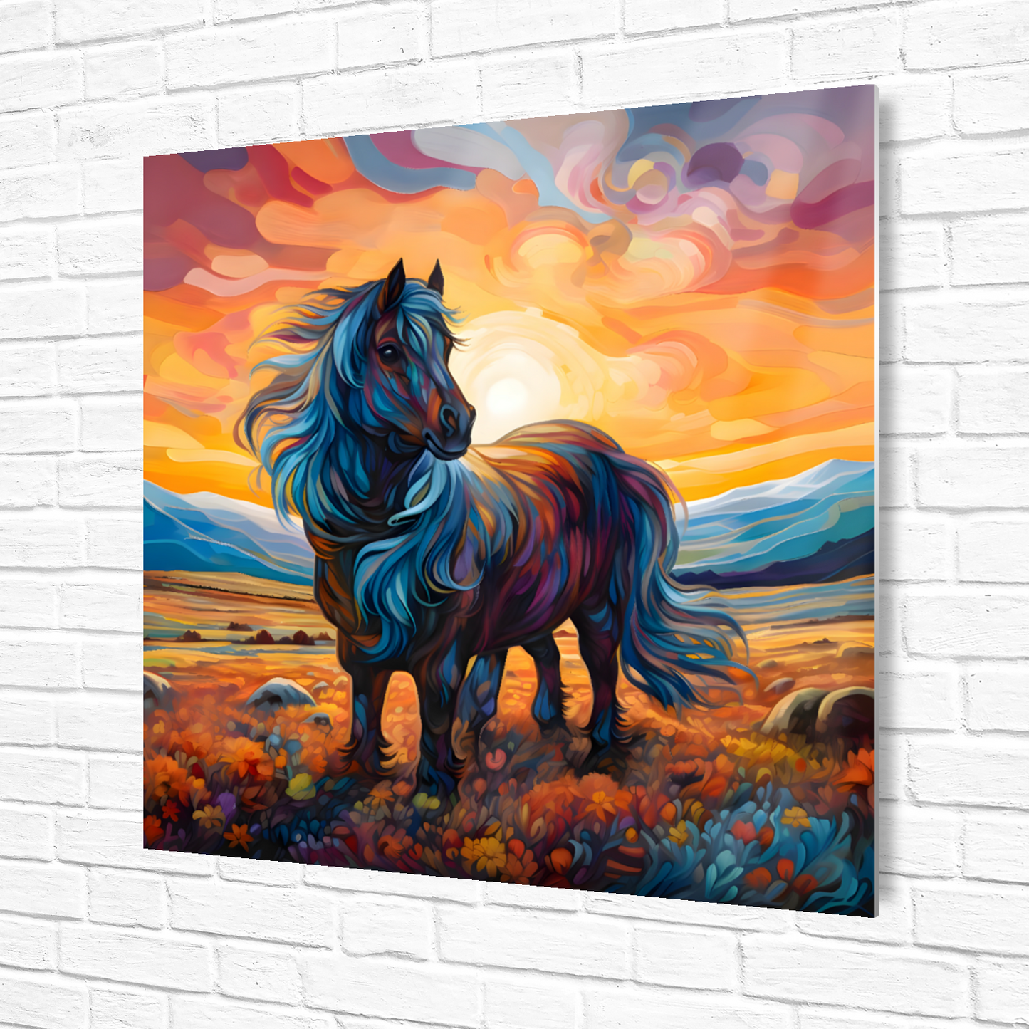 Shetland Pony Premium Square Aluminum Prints