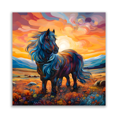 Shetland Pony Premium Square Aluminum Prints