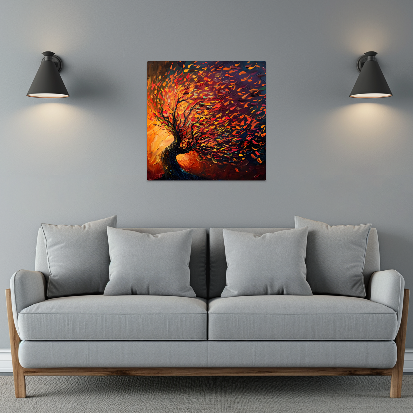 Tree of Life Fiery Elegance Premium Square Aluminum Prints