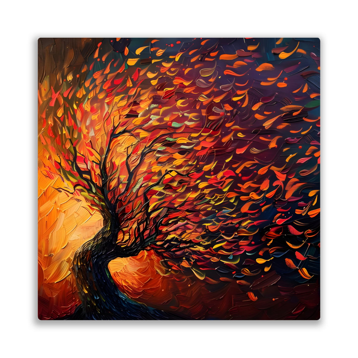 Tree of Life Fiery Elegance Premium Square Aluminum Prints