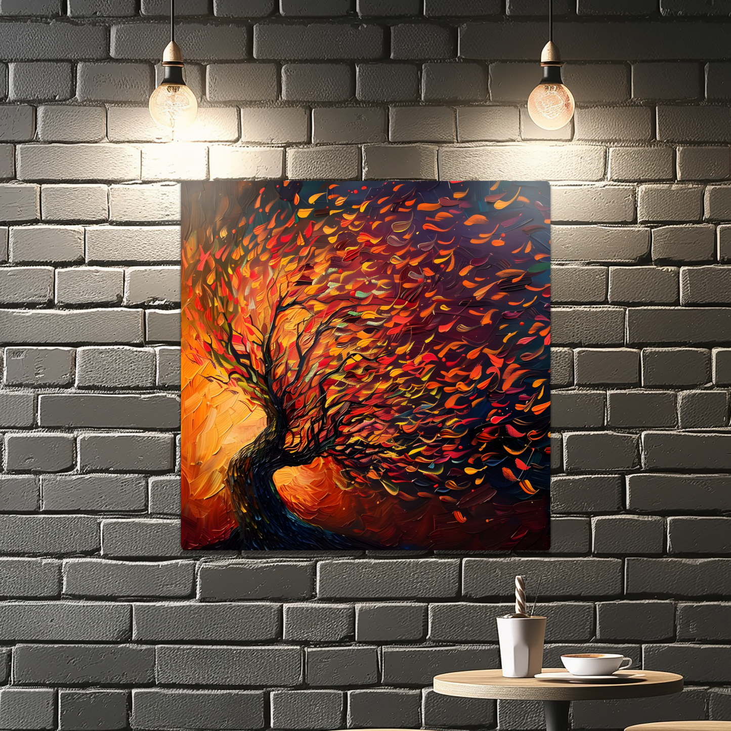 Tree of Life Fiery Elegance Premium Square Aluminum Prints