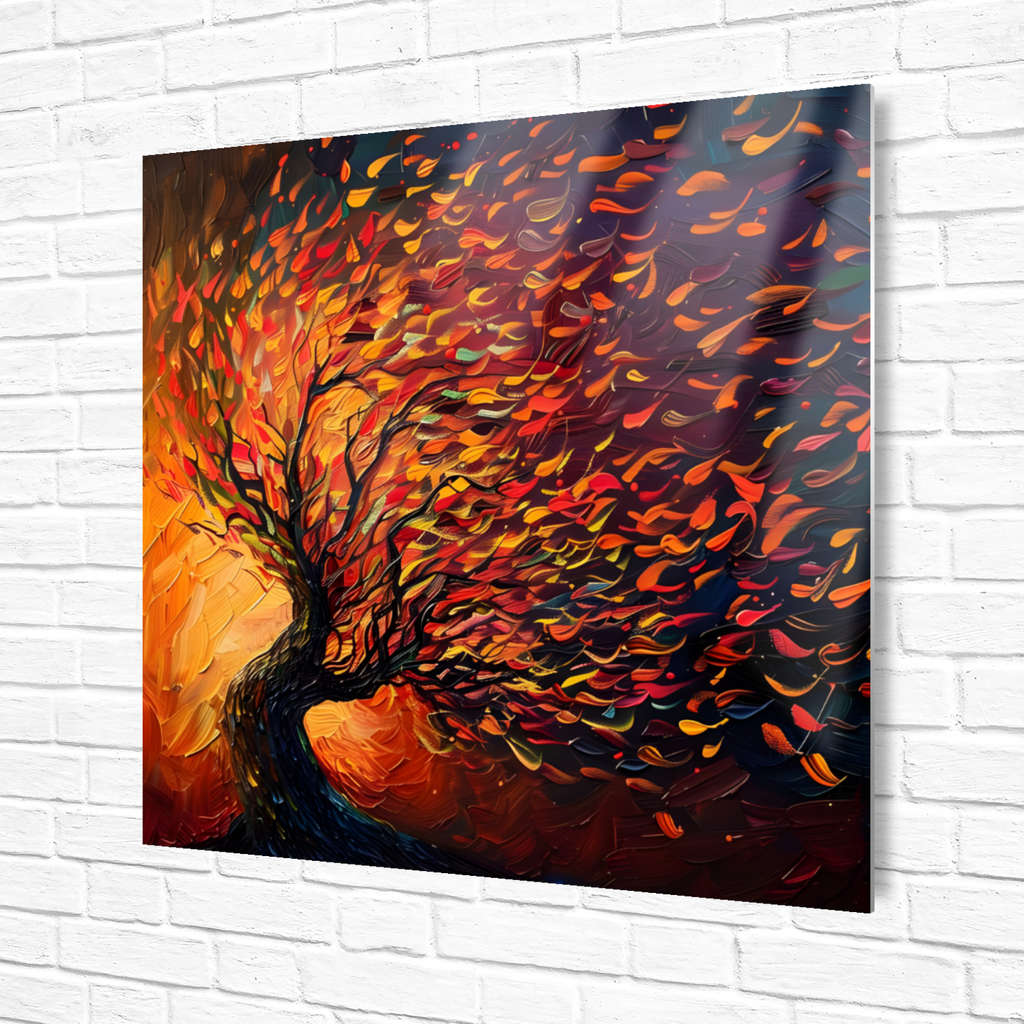 Tree of Life Fiery Elegance Premium Square Aluminum Prints