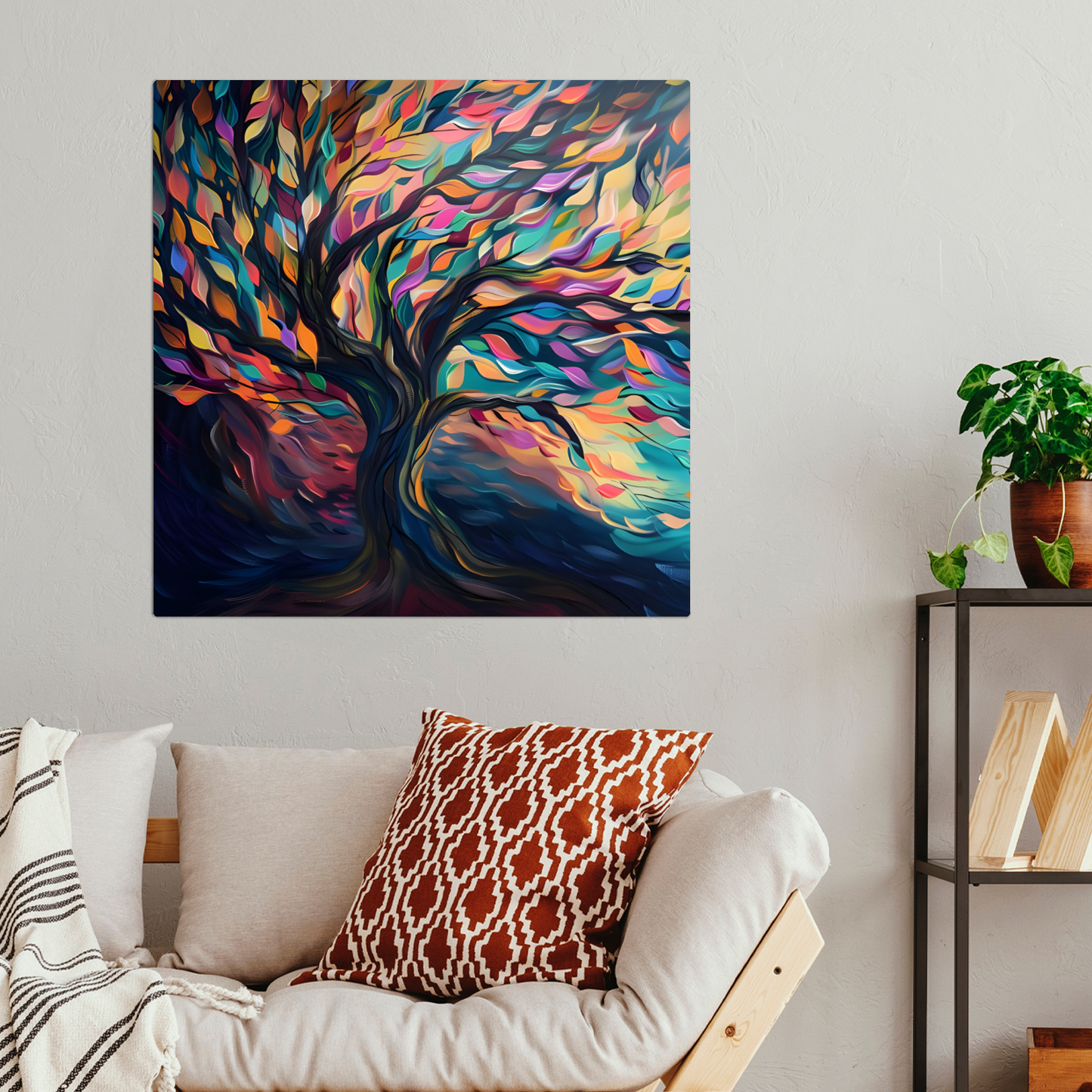 Tree of Life Vibrant Serenity Premium Square Aluminum Prints