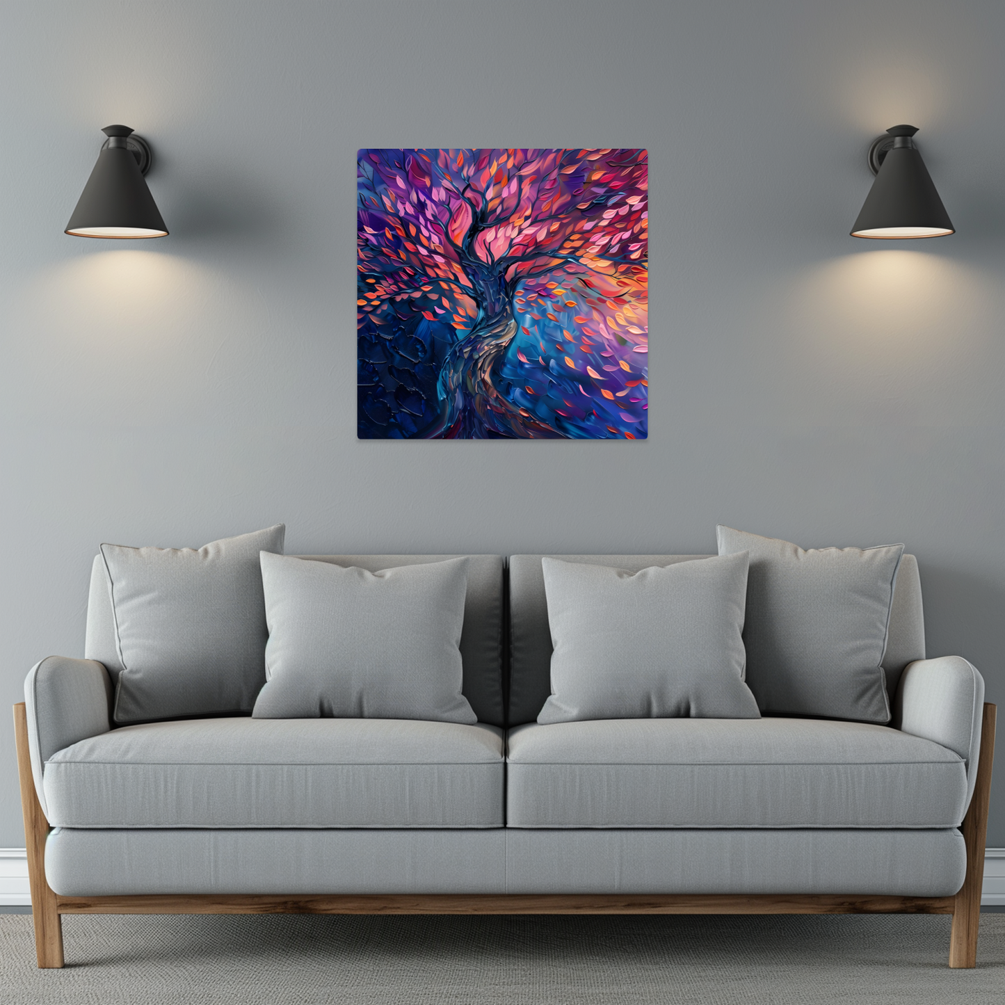 Tree of Life Autumn Glow Premium Square Aluminum Prints