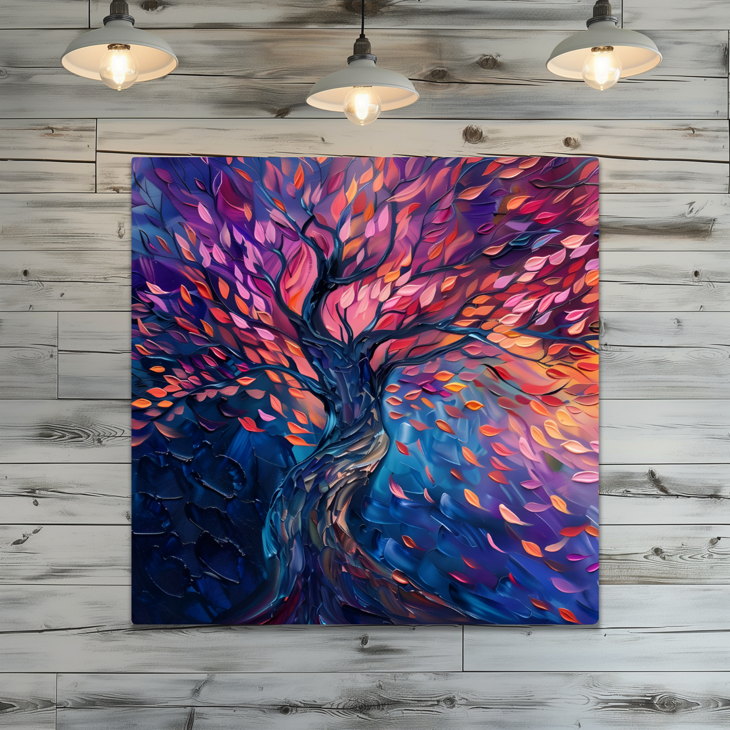 Tree of Life Autumn Glow Premium Square Aluminum Prints