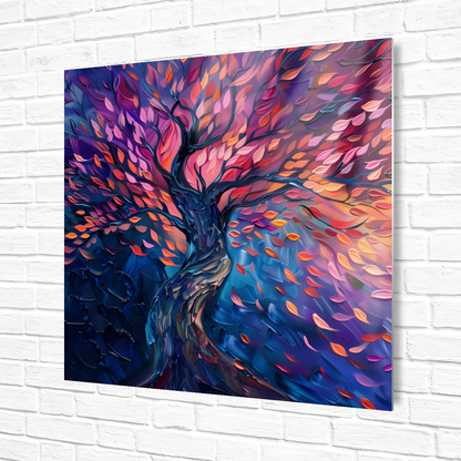 Tree of Life Autumn Glow Premium Square Aluminum Prints