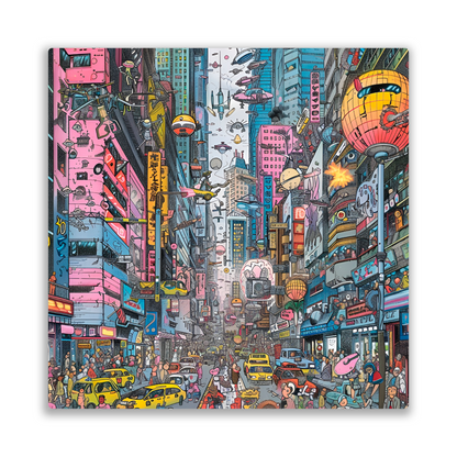 Urban Chaos Premium Square Aluminum Prints