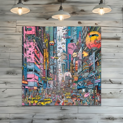 Urban Chaos Premium Square Aluminum Prints