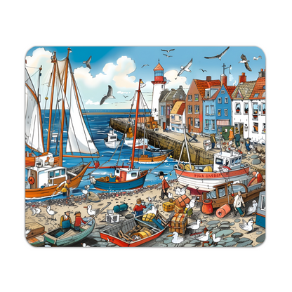 Seaside Harbor Bustle Wooden Placemat