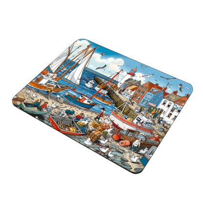 Seaside Harbor Bustle Wooden Placemat