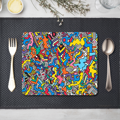 Geometric Vibrance Wooden Placemat