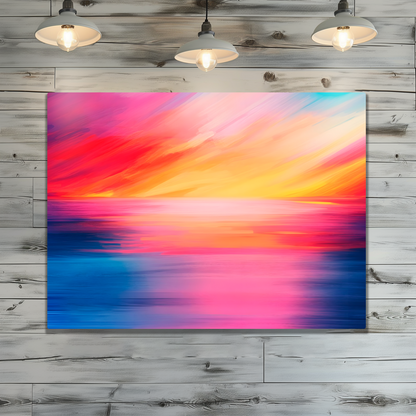 Vibrant Ocean Sunset Premium Landscape Aluminum Prints