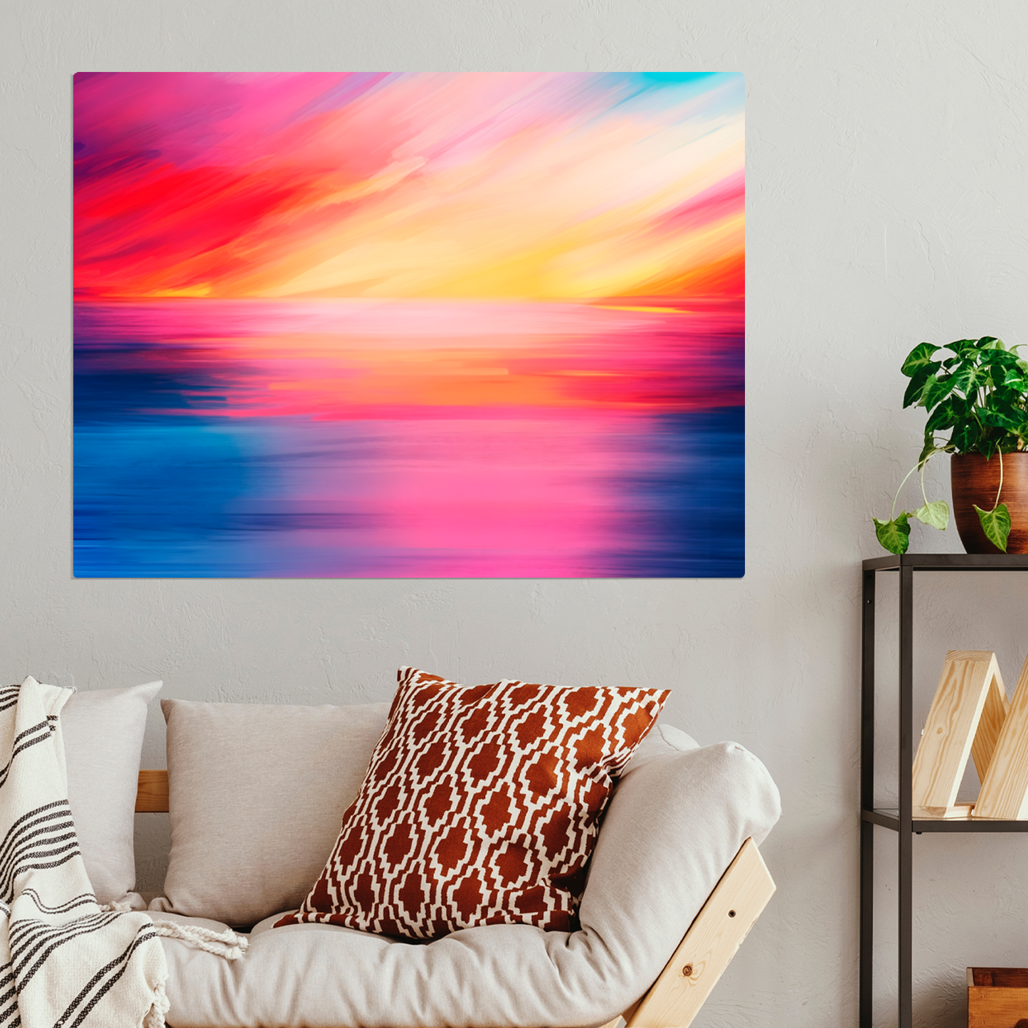 Vibrant Ocean Sunset Premium Landscape Aluminum Prints