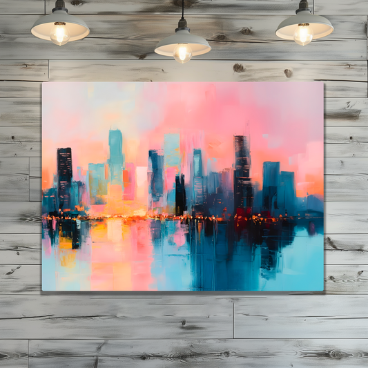 City Lights at Dusk Premium Landscape Aluminum Prints