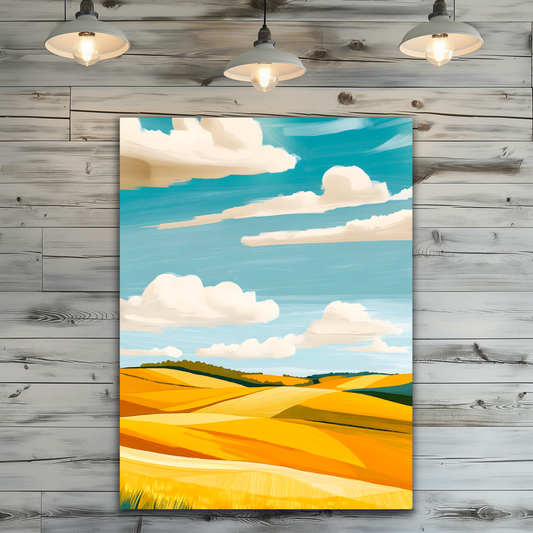 Golden Fields Horizon Premium Portrait Aluminum Prints