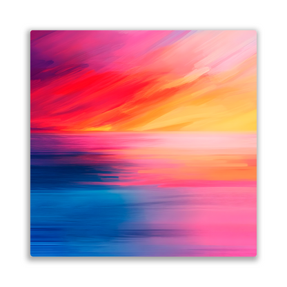 Vibrant Ocean Sunset Premium Square Aluminum Prints