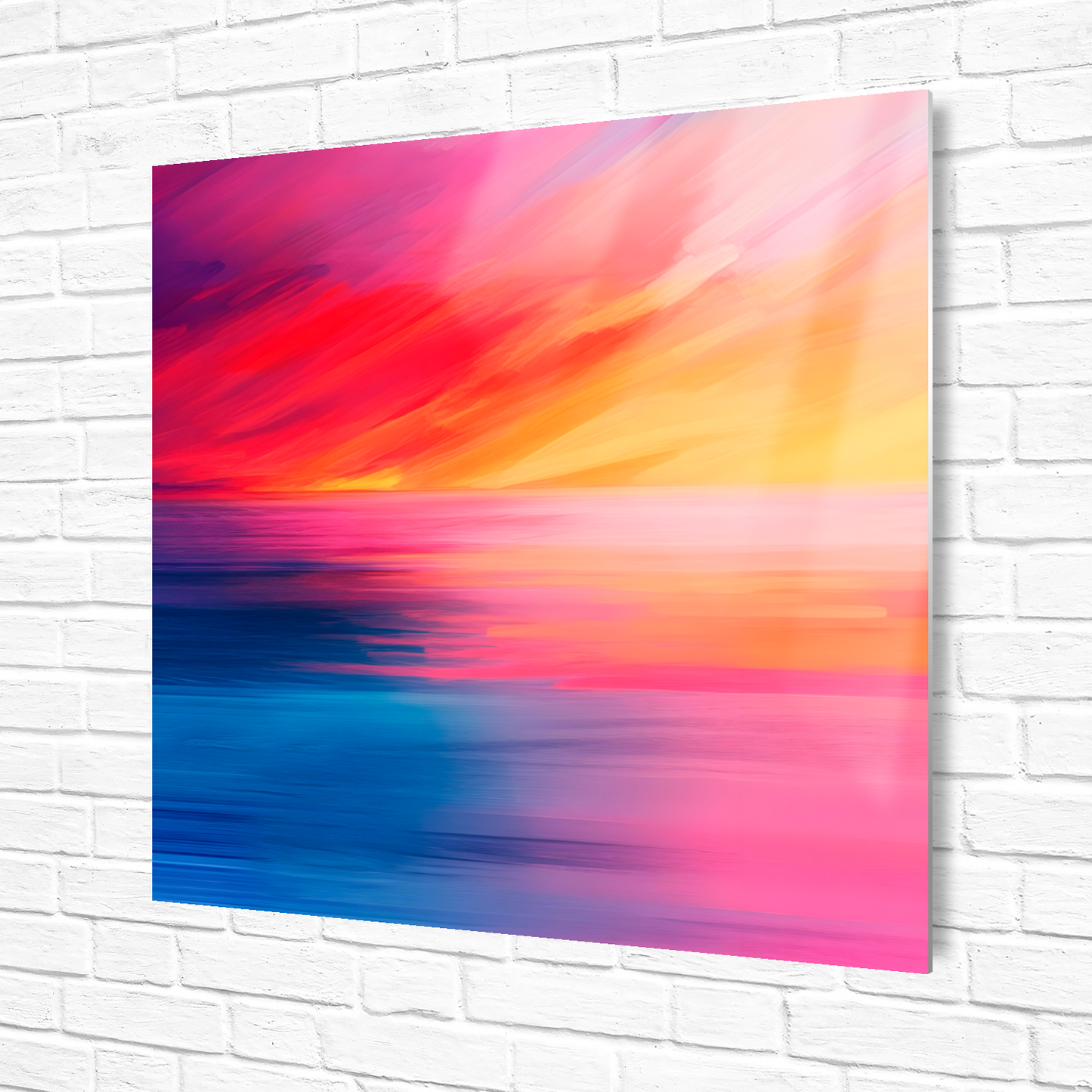 Vibrant Ocean Sunset Premium Square Aluminum Prints