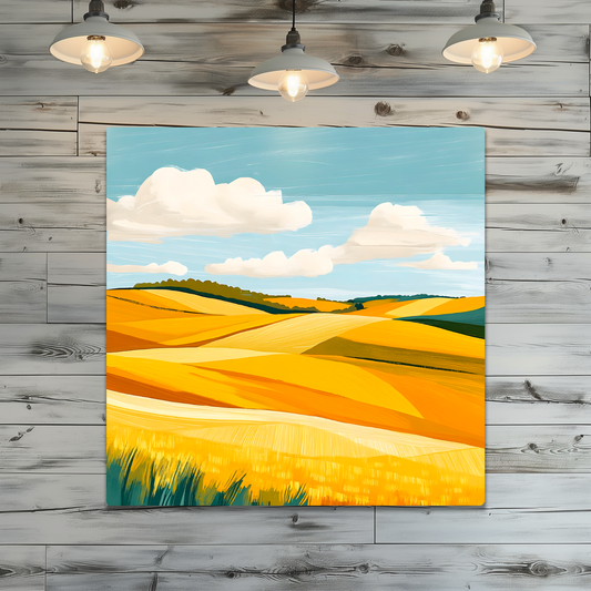 Golden Fields Horizon Premium Square Aluminum Prints