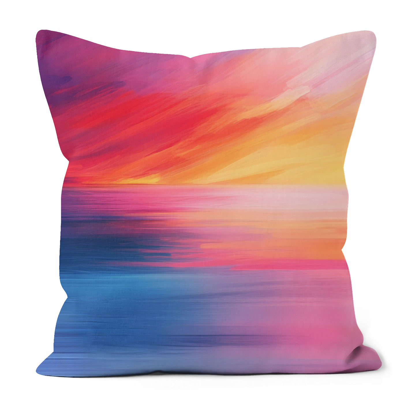 Vibrant Ocean Sunset Hand Made Poly Linen Cushions