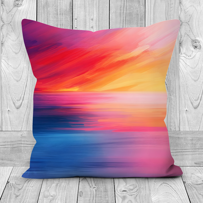 Vibrant Ocean Sunset Hand Made Poly Linen Cushions