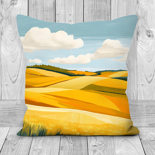 Golden Fields Horizon Hand Made Poly Linen Cushions