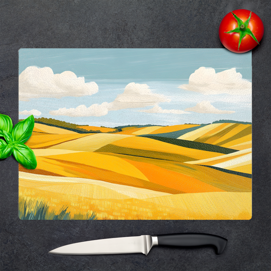 Golden Fields Horizon Textured Glass Chopping Boards