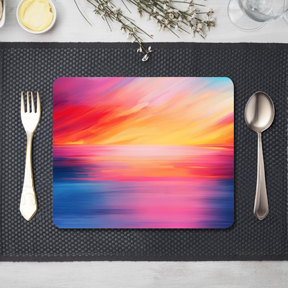 Vibrant Ocean Sunset Wooden Placemat