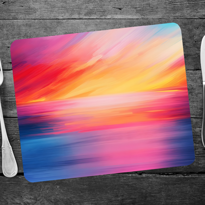 Vibrant Ocean Sunset Wooden Placemat