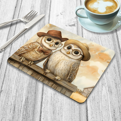 The Perched Professors Wooden Placemat