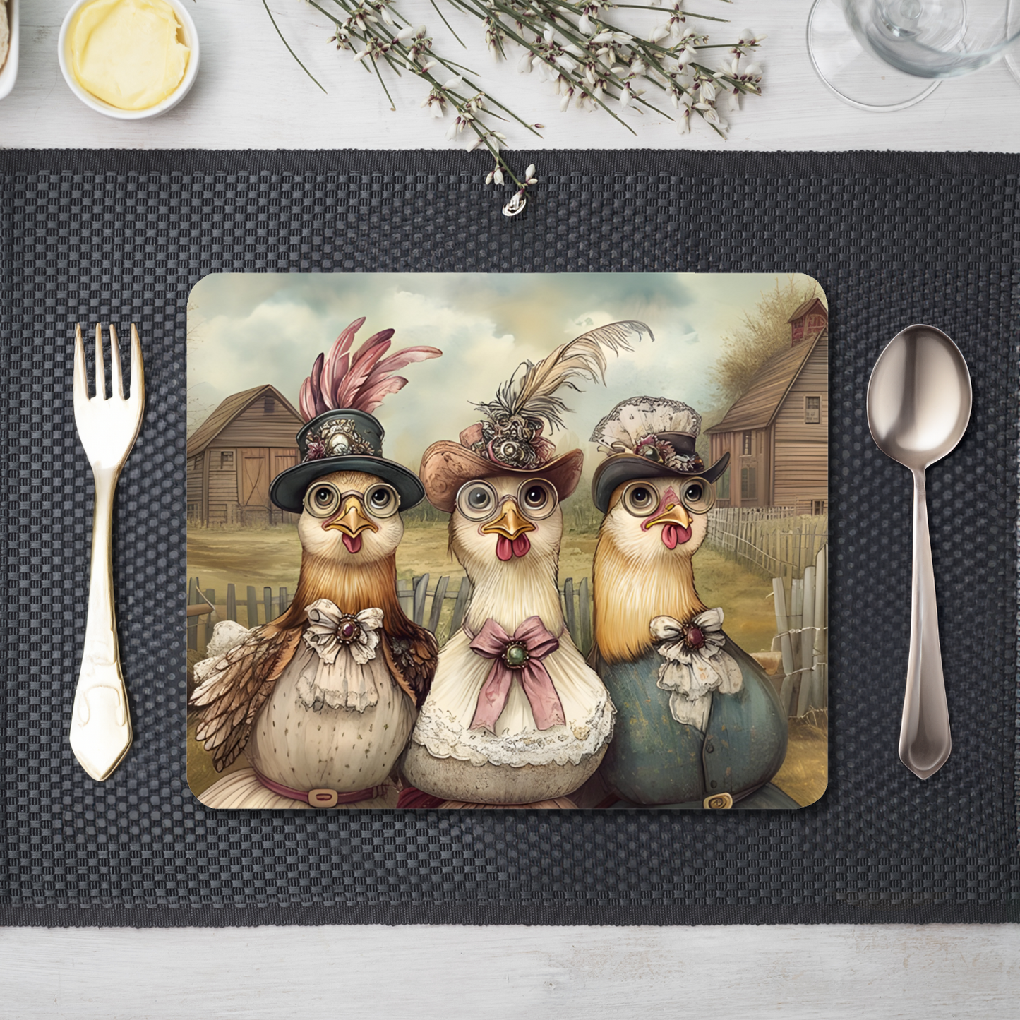 The Barnyard Belles Wooden Placemat