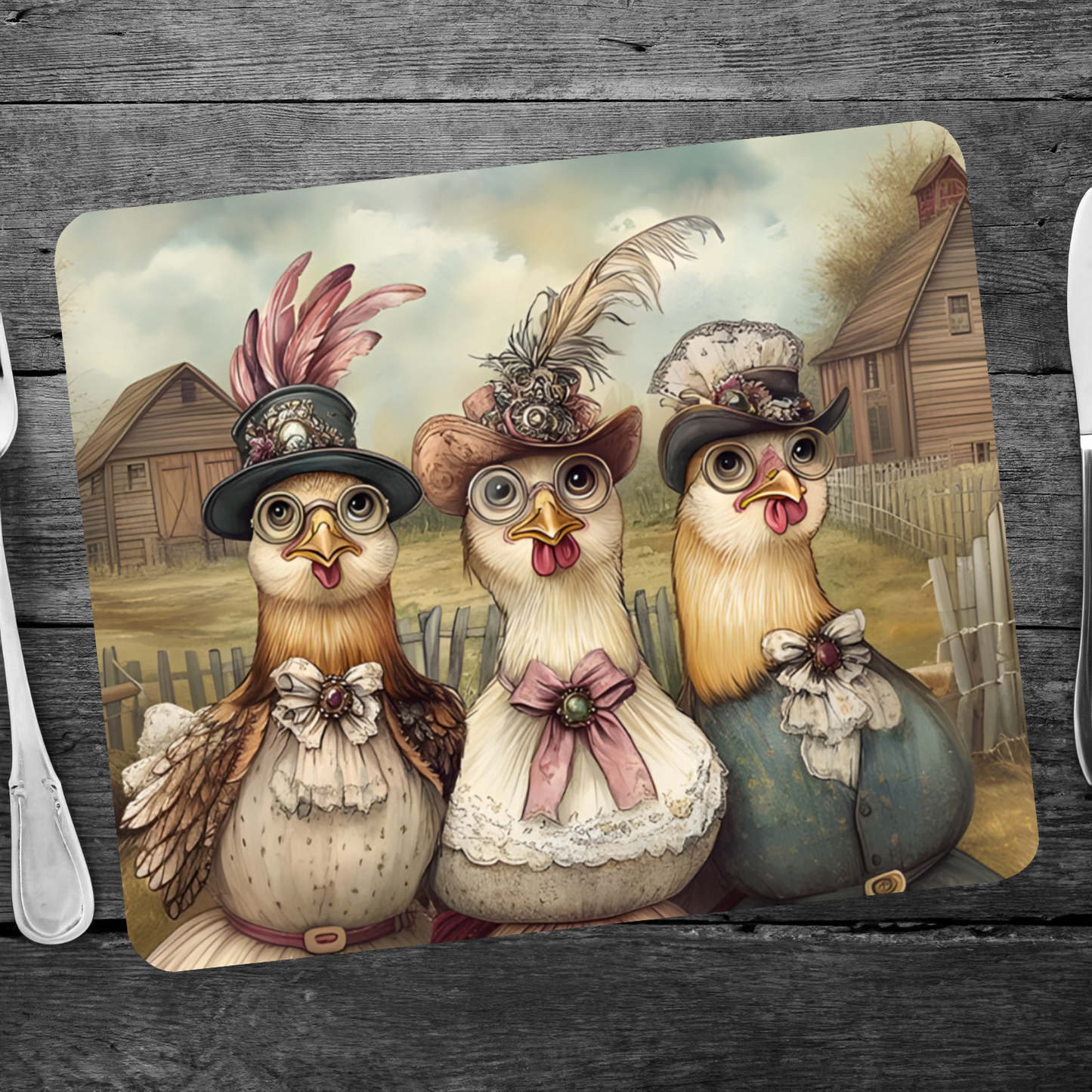 The Barnyard Belles Wooden Placemat