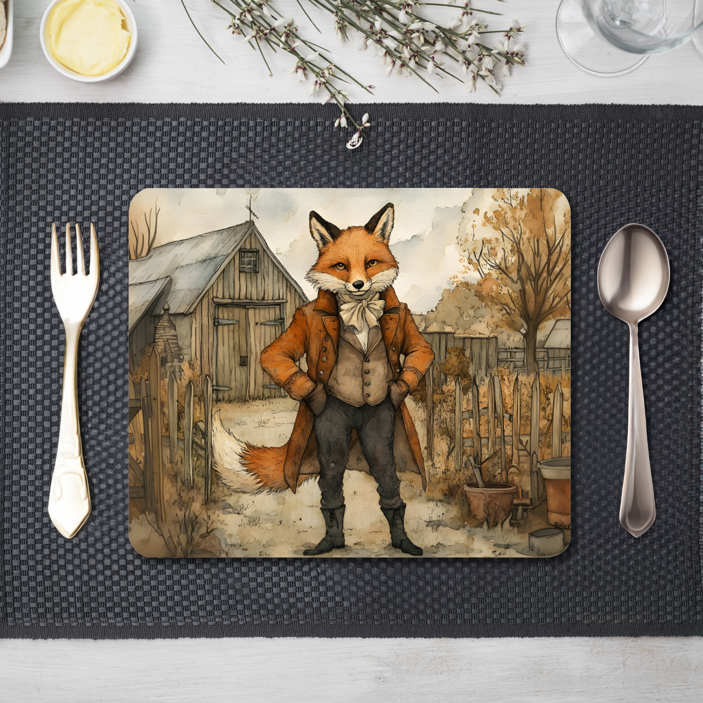 The Dappered Vixen Wooden Placemat