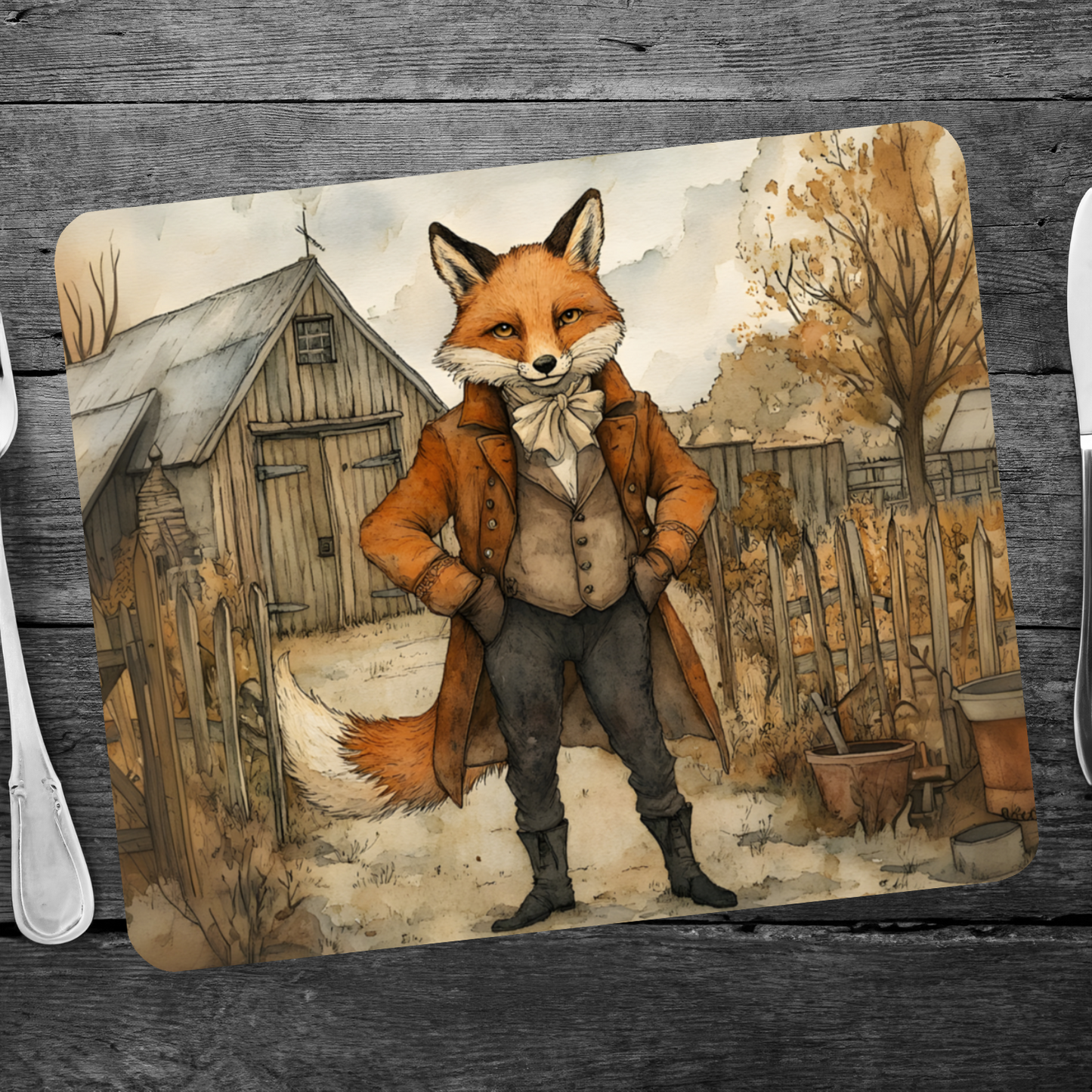 The Dappered Vixen Wooden Placemat