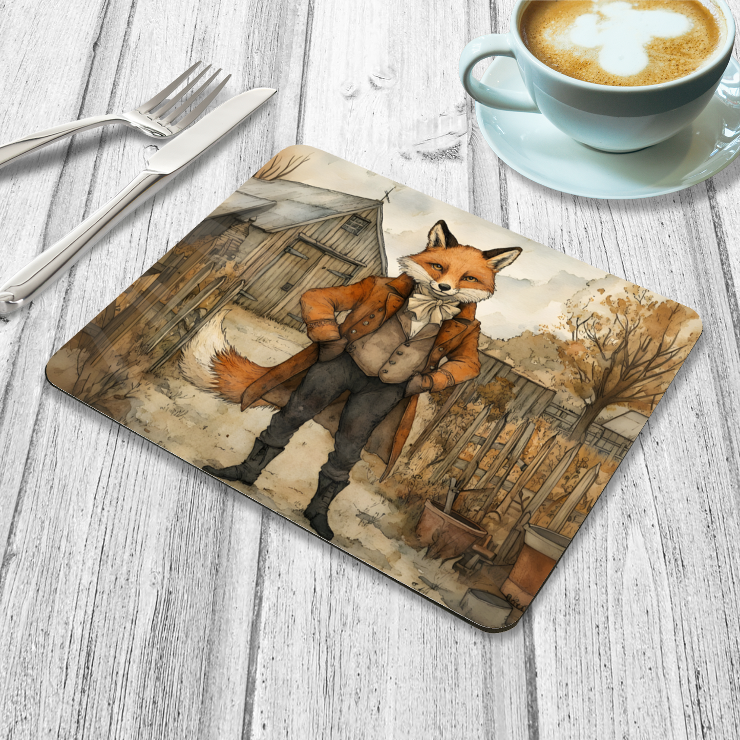 The Dappered Vixen Wooden Placemat