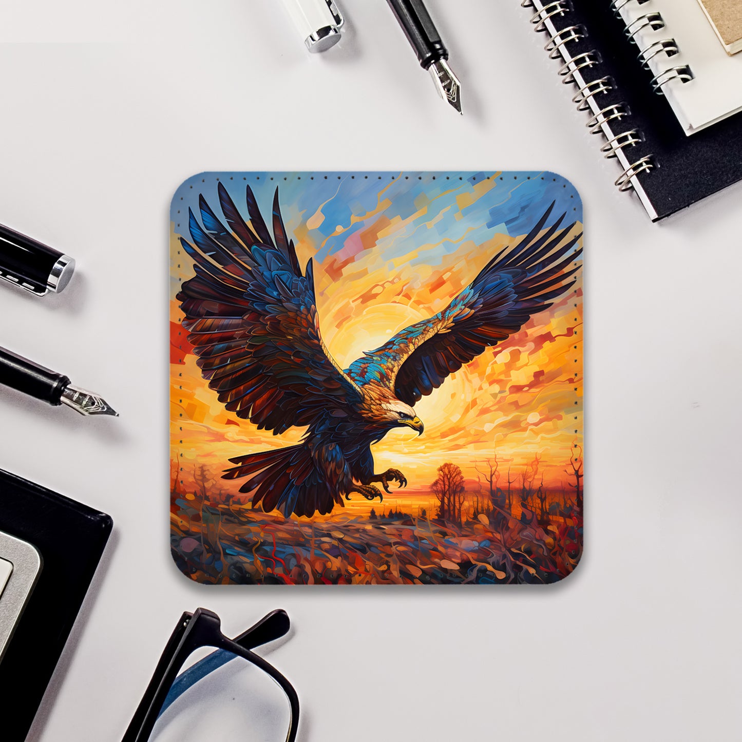 Highland Series Set Of 4 PU Leather Coasters