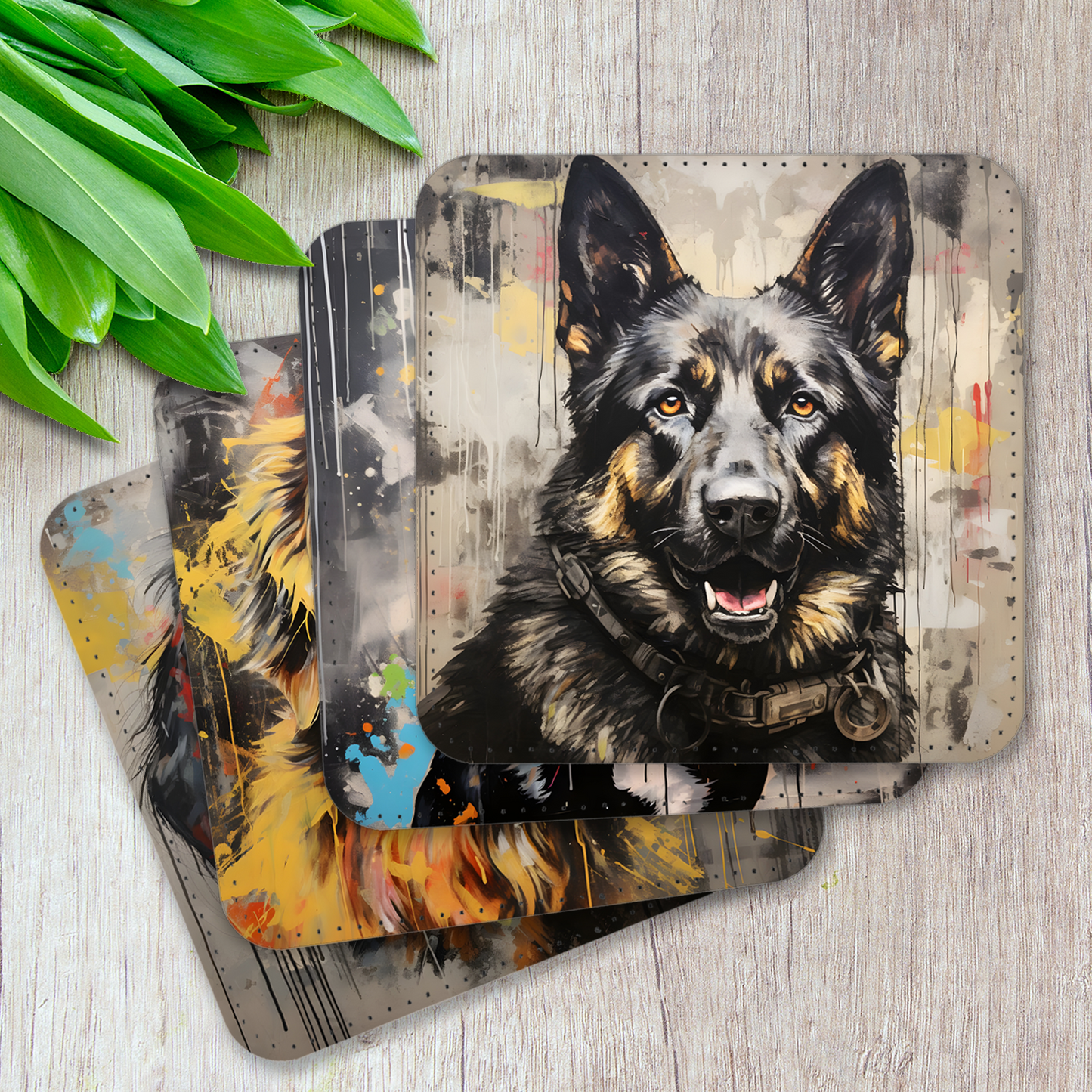 Canine Chromatics Set Of 4 PU Leather Coasters