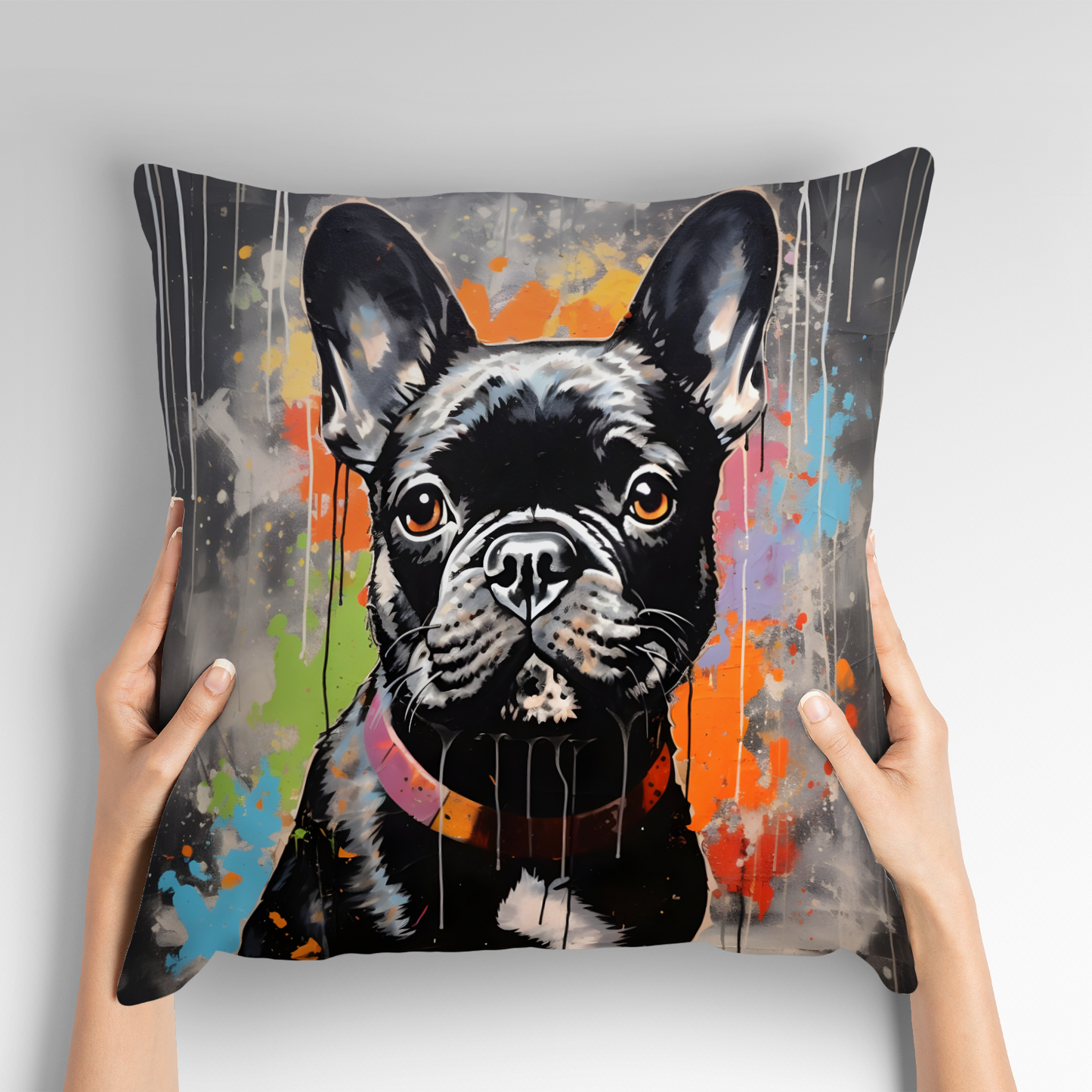 Frenchie Fizz  Hand Made Poly Linen Cushions