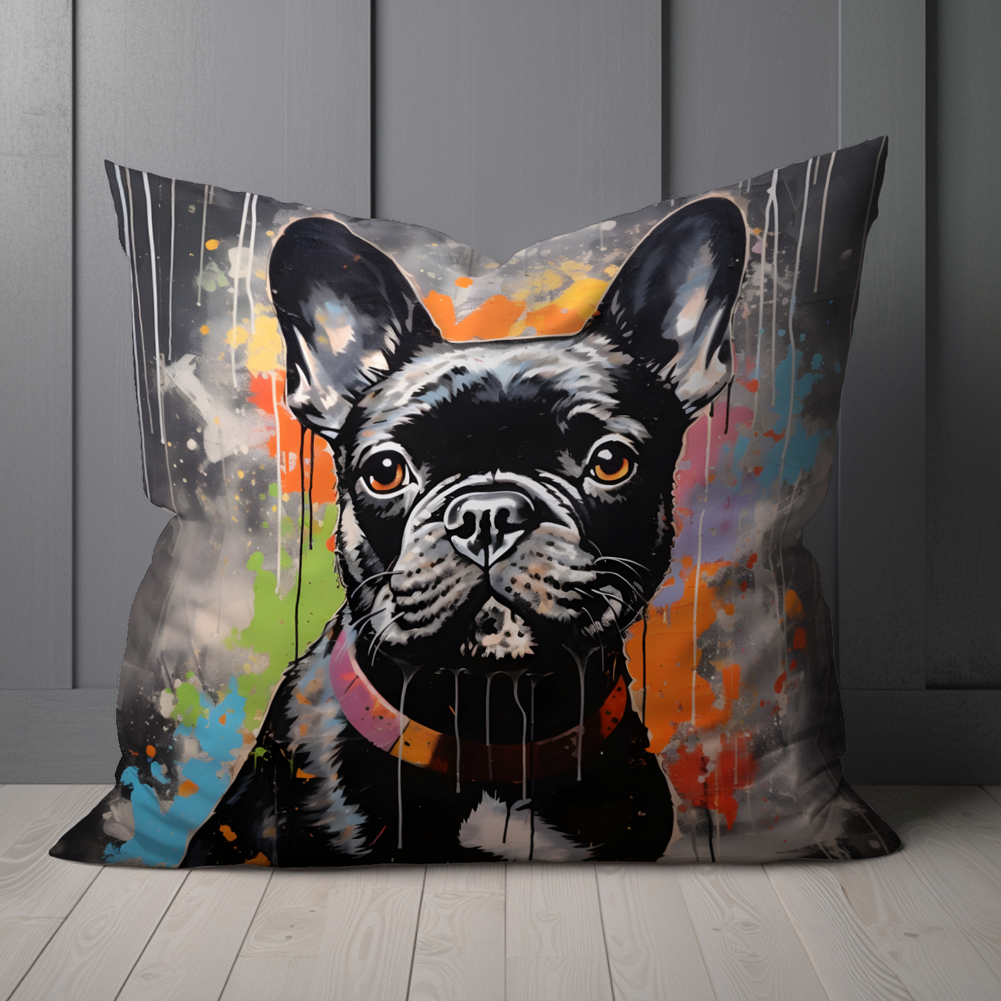 Frenchie Fizz  Hand Made Poly Linen Cushions