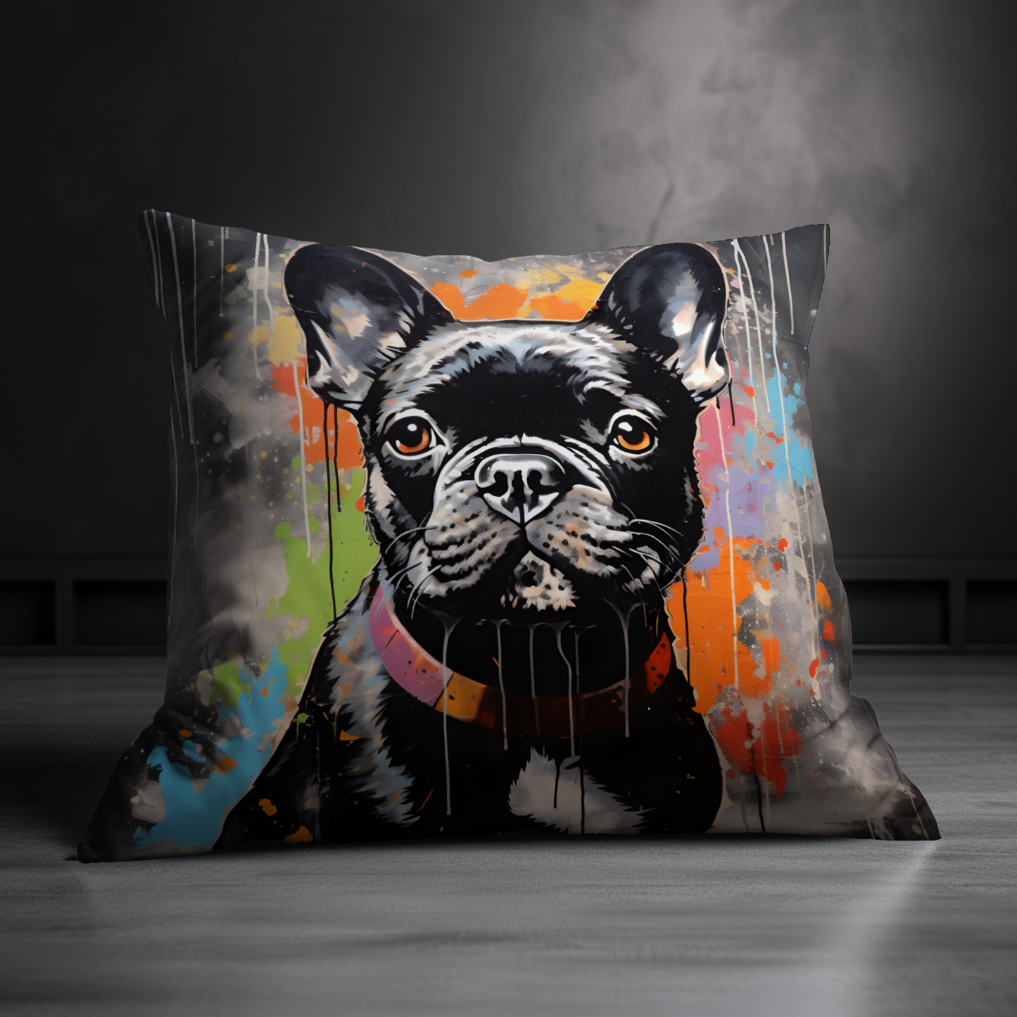 Frenchie Fizz  Hand Made Poly Linen Cushions