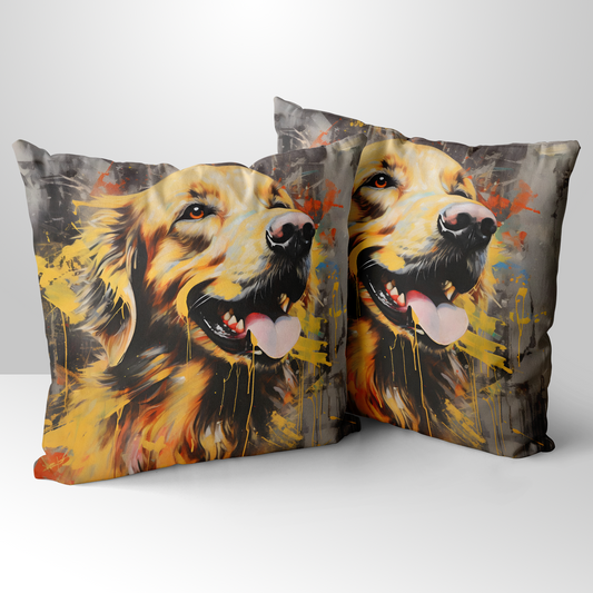 Retriever Radiance  Hand Made Poly Linen Cushions