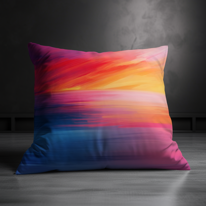 Vibrant Ocean Sunset Hand Made Poly Linen Cushions